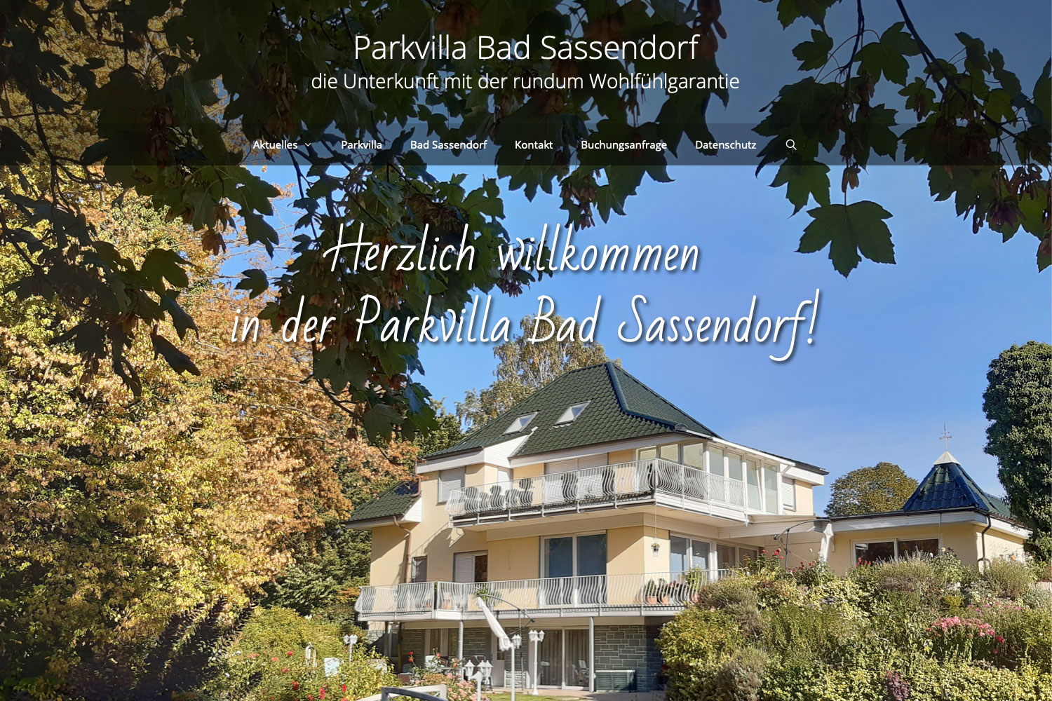 Startseite der Website parkvilla-bad-sassendorf.de (2019)